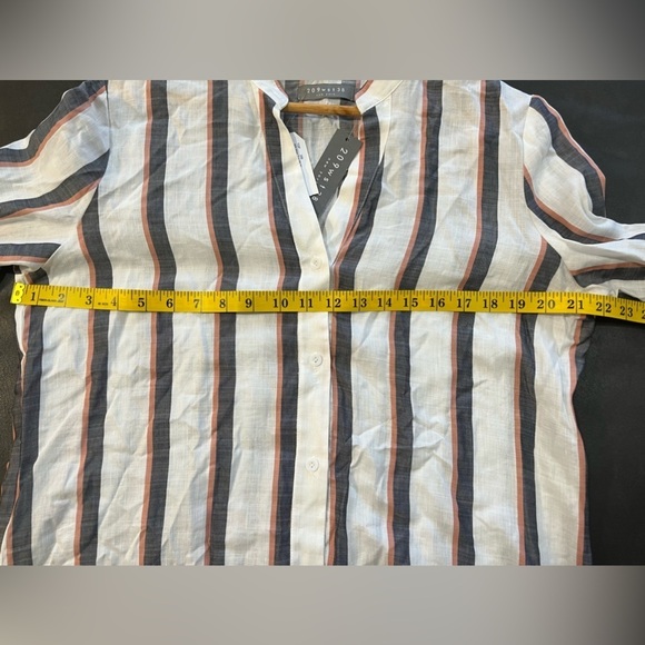 209 WST 38 New York Womens Linen Blend Long Sleeves Button Up Shirt Ivory Sz 14 - Picture 12 of 12
